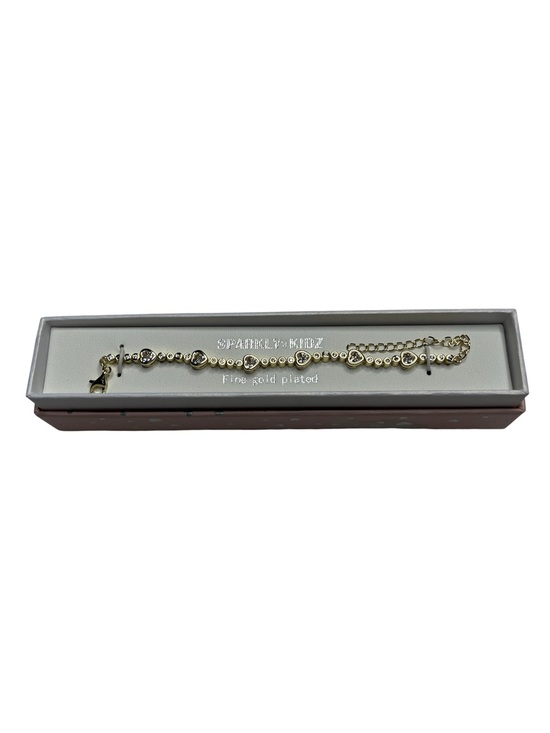Sparkly kids Jewelry - Fine Gold Plated Sparkly Kidz Heart Bracelet 7”